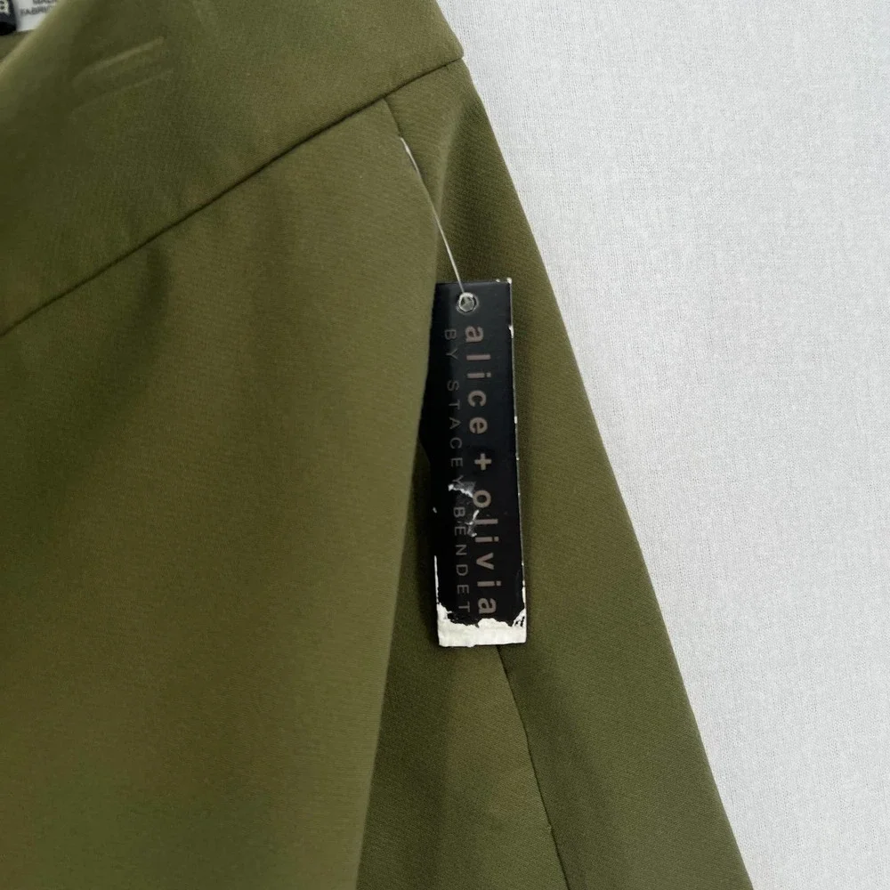 ALICE + OLIVIA Shorts Womens 6 Olive Green Cady High Waist Clean Short NWT - Picture 9 of 16